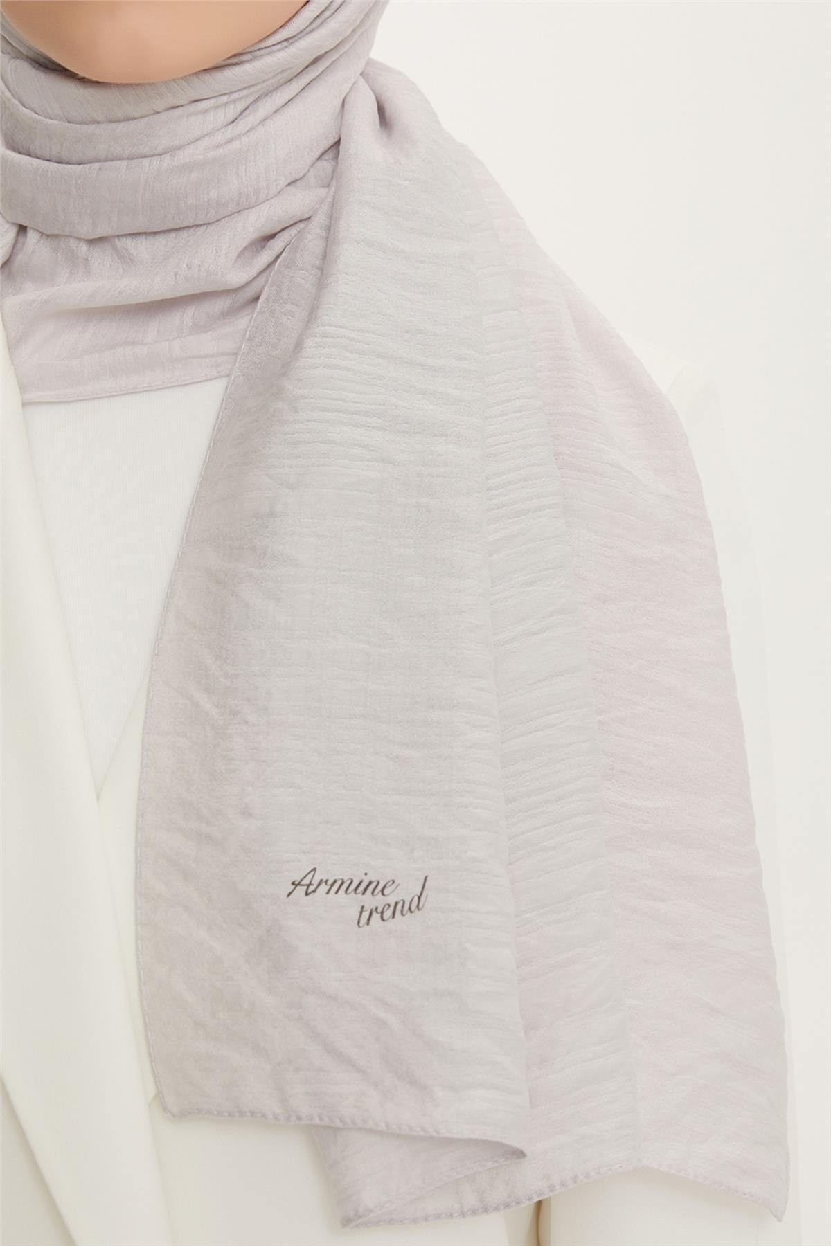 شال زنانه نقره اي آرمینه | ASYARMSTARŞAL2 اورجینال - تصویر 3