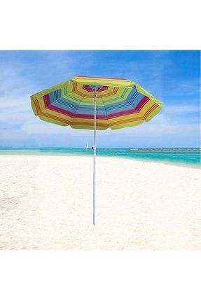 Renkli Plaj Şemsiyesi, 160 Cm, Balkon Bahçe Şemsiyesi sv32423