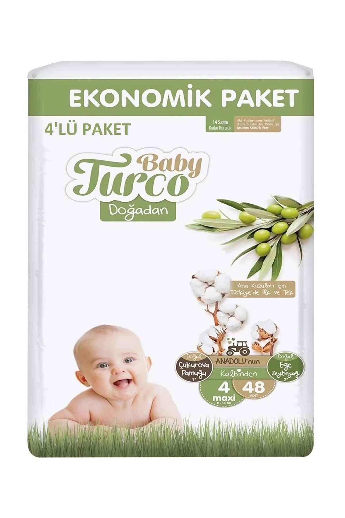 Baby Turco Bebek Bezi Ekonomik Paket 192'lü (4 NUMARA)