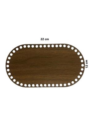 Ahşap Sepet Tepsi Tabanı 22x12 Cm Oval Ceviz Çift Yüz 3mm Mdf ST20