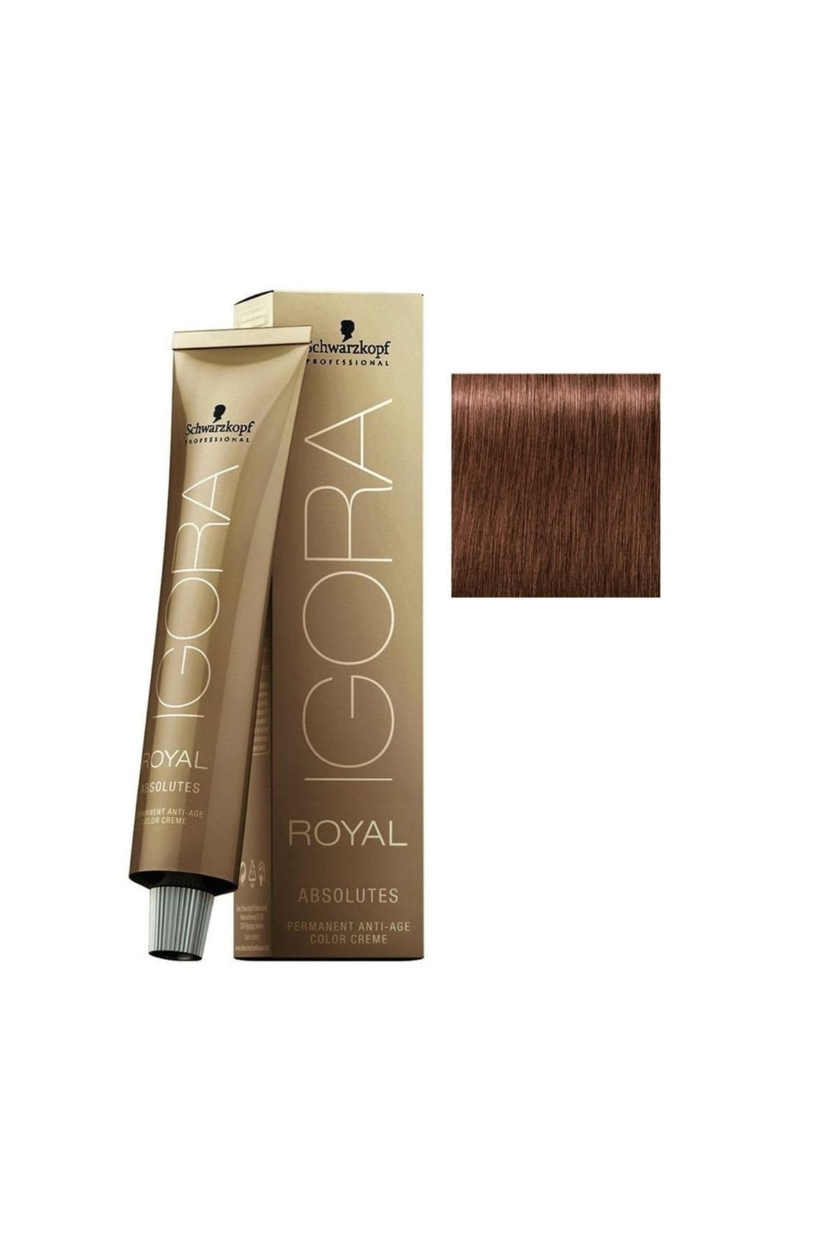 شوارتسکوف 2 رنگ موی Igora Royal Absolutes 6-580 Dark Aburn-طلایی قرمز (اصلی)