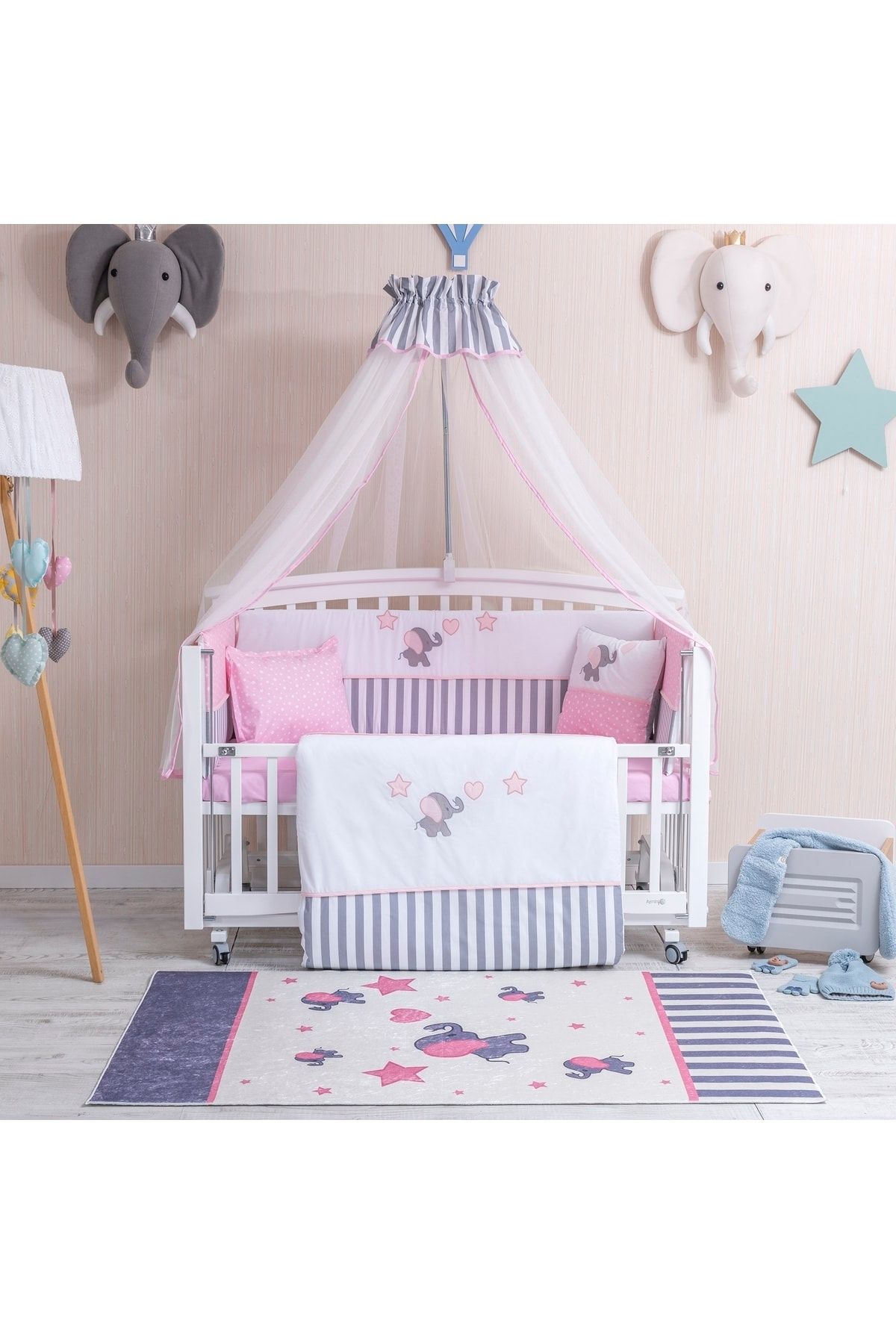 Mini Baby Aqua Pink Mosquito Net Sleeping Set 80x130