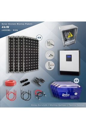 4 Kw Solar Paket Sistem (4000W/GÜN) PRA-3126304-6324