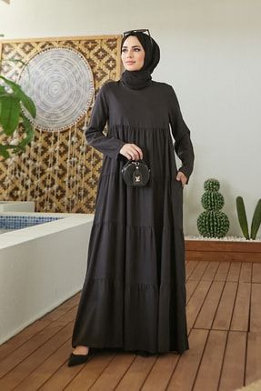 Büzgülü Tensel Elbise Siyah 6400