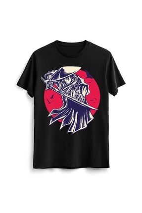 Erkek Samuray Samurai Savaşçı Japanese Baskılı Tasarım Siyah Tişört Tshirt T-shirt LAC00631