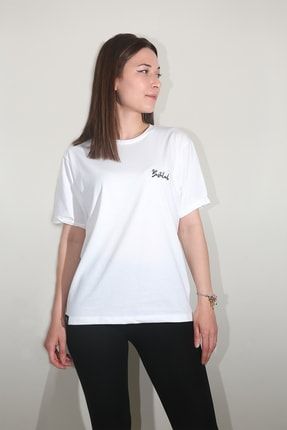 Kadın Beyaz Regular Marka Imzalı Nakış Fcl T-shirt BSTLDGNCLNKS145541