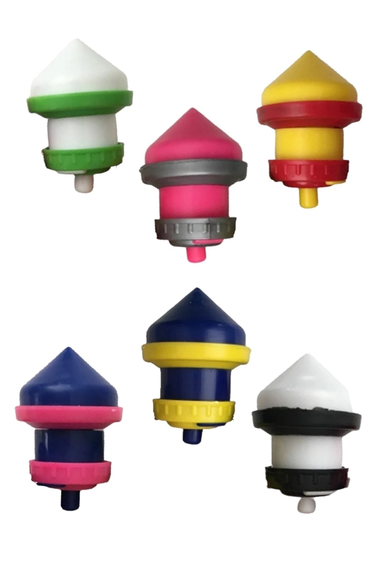 Ayver Plastik Basmalı Kendinden Dönen Topaç (6'lı Paket)