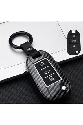 Peugeot - Citroen Sustalı Karbon Malzeme Siyah Anahtar Kılıfı AYZ0548