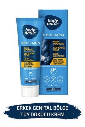 Erkekler Için Genital Bölge Tüy Dökücü Krem – Hair Removal Cream 50ml BODYNATUR407340