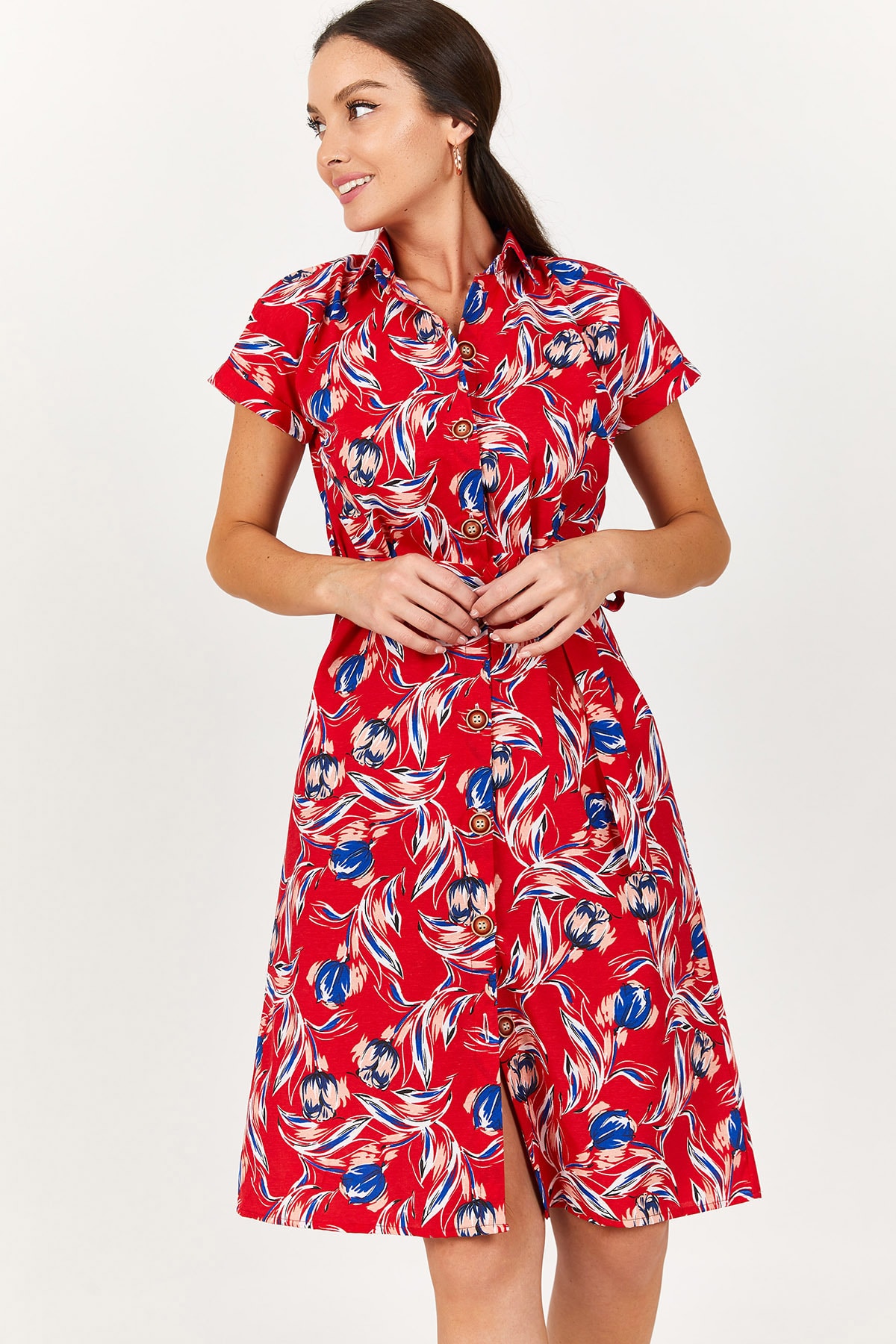armonika Kleid Rot Basic Fast ausverkauft