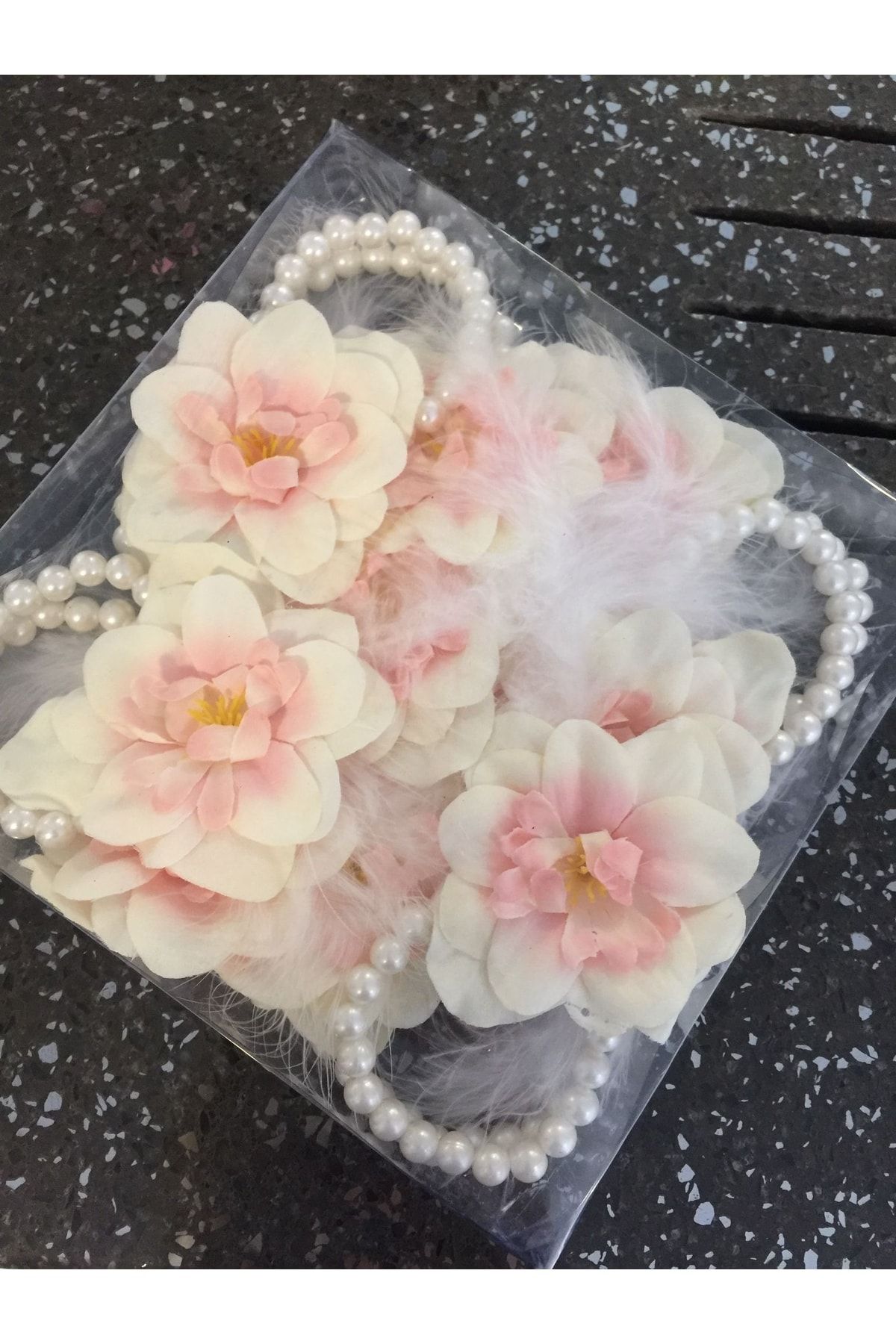 10’lu Pembe Tüylü Inci Nedime Gelin Bilekliği Bride To Be Bekarlığa Veda Partisi