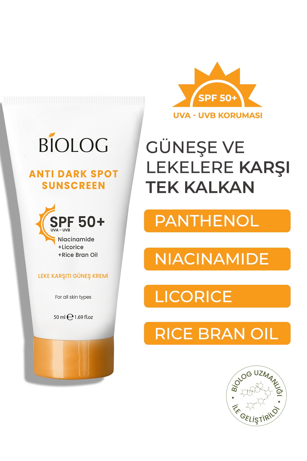 Biolog Leke Karşıtı Güneş Kremi Spf 50 / 50ml
