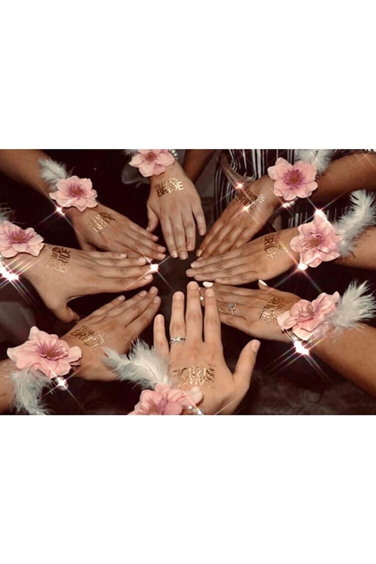 10lu Koyu Pembe Tüylü Inci Nedime Gelin Bilekliği Bride To Be Bekarlığa Veda Partisi