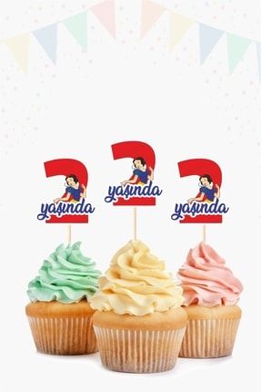 Pamuk Prenses Temalı * 2 (iki) Yaşında Cupcake Süsü '10lu PaPr2YaşCupSü10