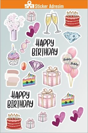 Happy Birthday - Doğum Günü Sticker Etiket Seti 90095
