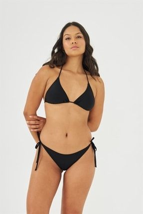 Hmm Kadın Siyah Klasik Model Üçgen Ipli Bikini B22-124 Hmm000000000005