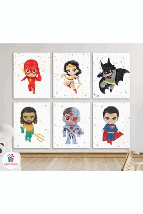 Süper Kahramanlar Çocuk Odası Dekoratif Mdf Duvar Tablo 1 MHF174