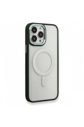 Iphone 13 Pro Kılıf Kamera Çevresi Renkli Krom Korumalı, Magsafe Manyetik Kapak 03ROOM