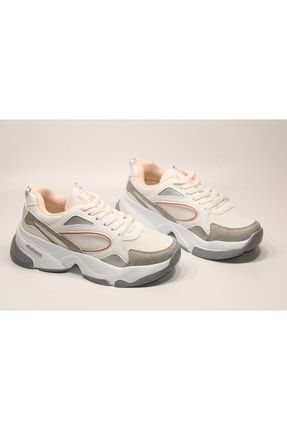 Beyaz - Yüksek Taban Kadın Günlük Rahat Spor Yürüyüş Sneaker Ayakkabı M-N-D-YKSK-KDN-GNLK-SMKNDRA-477800