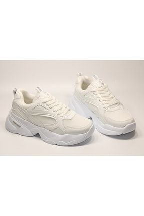 Beyaz - Yüksek Taban Kadın Günlük Rahat Spor Yürüyüş Sneaker Ayakkabı M-N-D-YKSK-KDN-GNLK-SMKNDRA-477800