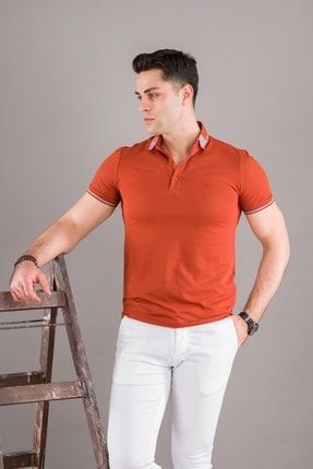 Slimfit Polo Yaka Düğmeli Merserize Kumaş Erkek T-shirt WM12067