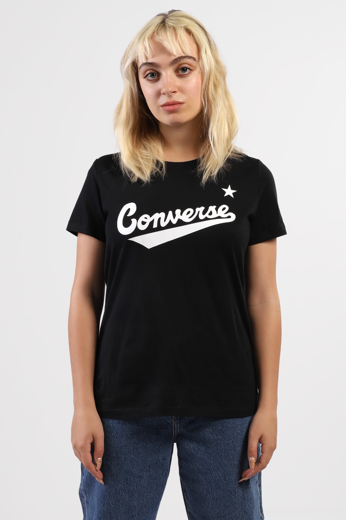 converse T-Shirt Schwarz Regular Fit Fast ausverkauft