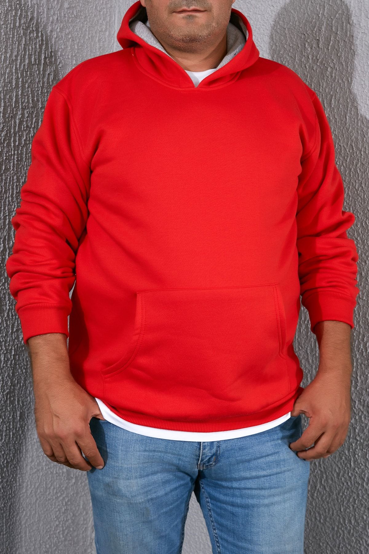 Sateen Men Sweatshirt Rot Regular Fit Fast ausverkauft