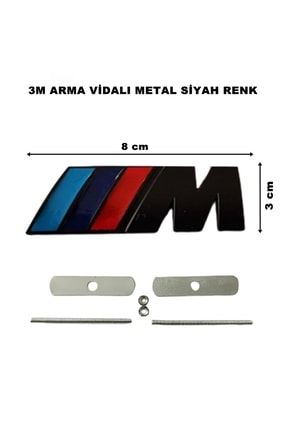 Bmw 3m Arma Metal Ön Panjur Logosu Siyah Vidalı Model 1. Kalite 3ms-arm