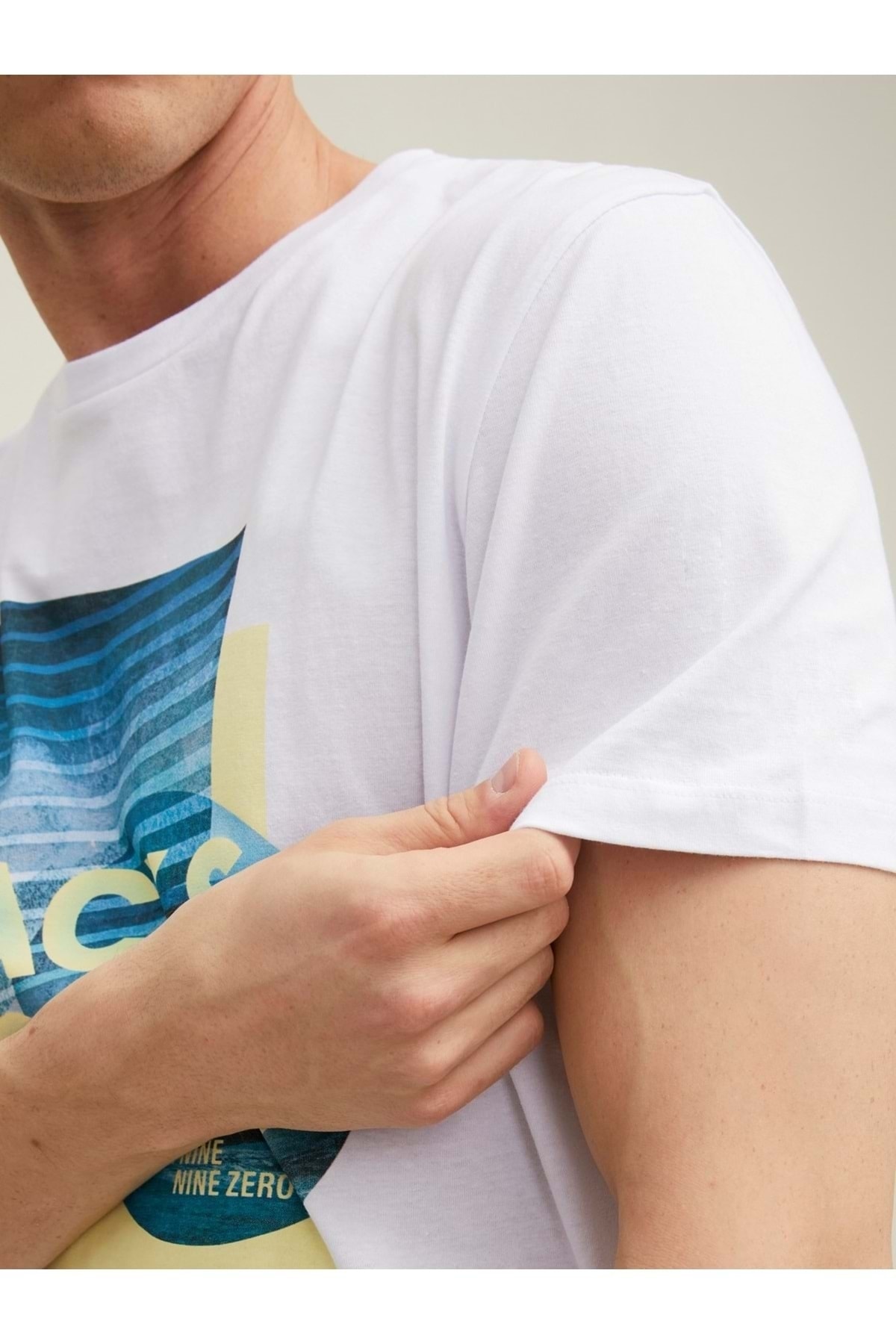 تیشرت مردانه سفید جک اند جونز | 122137711 اورجینال - تصویر 4