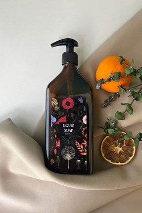 Sıvı Sabunluk 500 ml Amber Cam Şişe Artist Serisi Botanical SMS00102