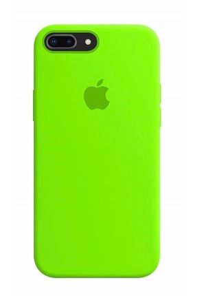 Iphone 7plus-8plus Uyumlu Logolu Lansman Kılıf Iç Kısmı Kadife Neon Yeşil 7/8Plus-Lansman