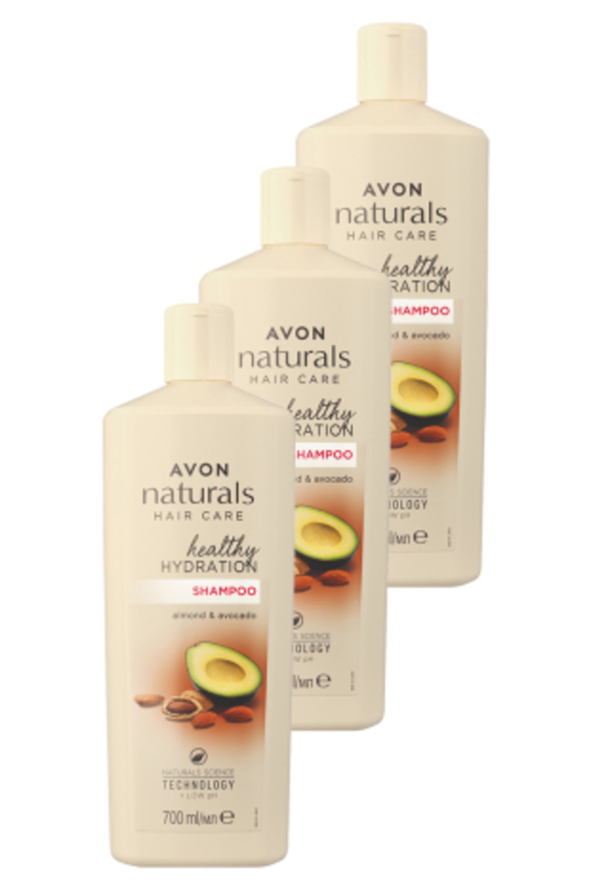 AVON Naturals Badem ve Avokado Yağı İçeren Şampuan 700ml - 3'lü Paket
