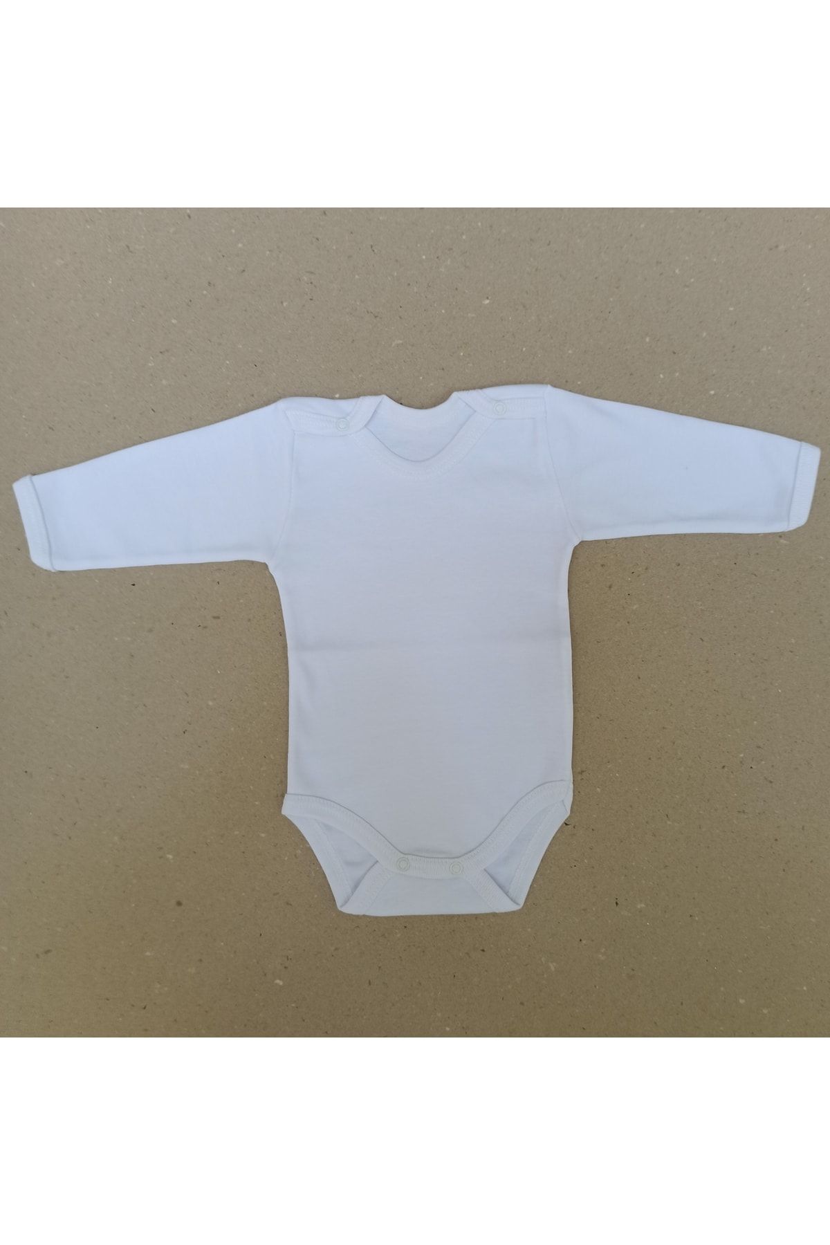 bebedino-Long Sleeve Snap Back Baby Bodysuit, Cream Color, Pack of 5 3