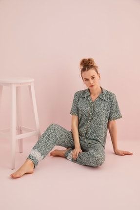 Charme Kadın Gömlek Kısa Kol Pijama Takımı C70005