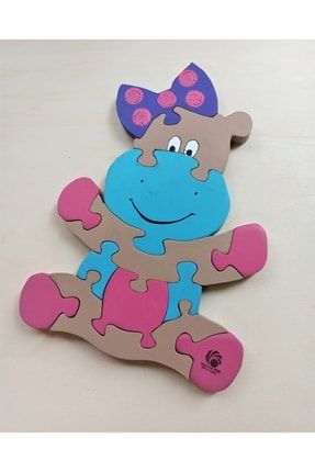 Neşeli Inek Hippo Ahşap Puzzle Yapboz puzz004