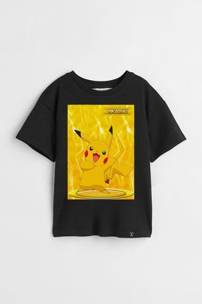 Pokemon Pikachu Pikaçu Tasarım Baskılı Unisex Çocuk Tişört 0772729sya178302