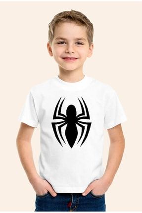Örümcek Adam Baskılı Beyaz Çocuk T-shirt BTC000787