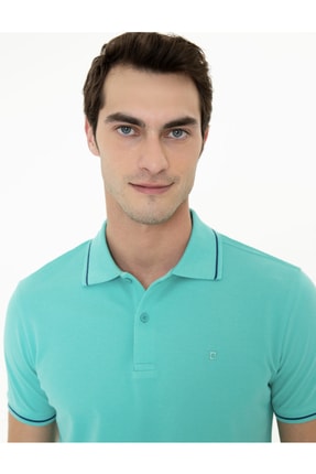 Erkek Mint Yeşili Slim Fit Polo Yaka T-shirt G021GL