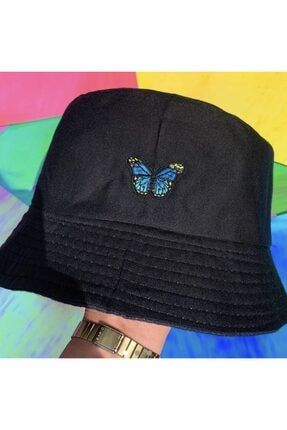Mavi Butterfly - Kelebek Bucket Şapka KFC182M