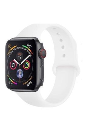 Apple Watch 38 - 40 Mm Spor Kordon Silikon Kayış Beyaz blsmkordon35