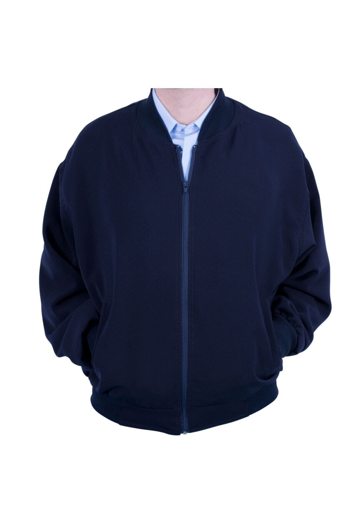 DERİNMAVİTASARIM Erkek Büyük Beden Battal Sonbaharlık Mont Siyah Lacivert Renklerde