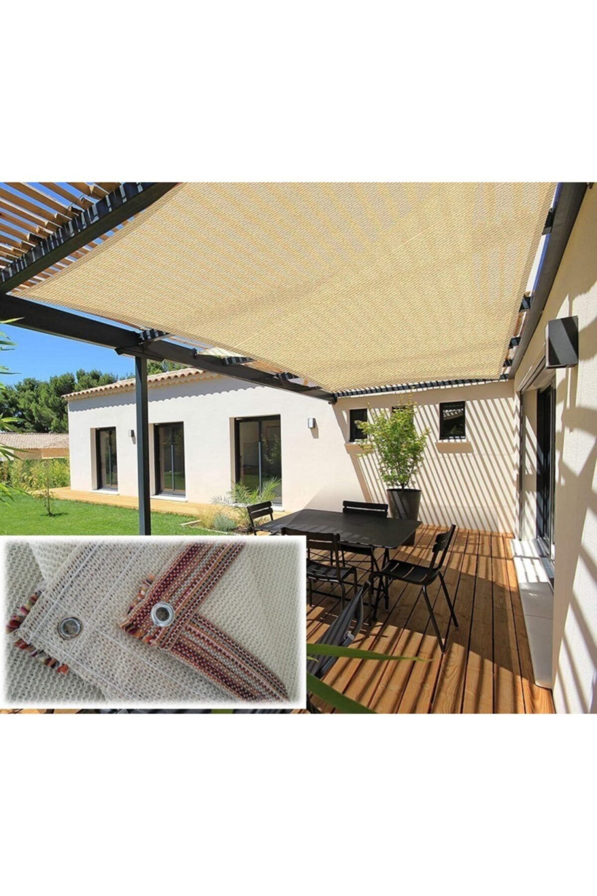 Doğalsan Tarım-Shade Net 2x7 M Cream Shade Cover Fabric 95% Garden Shade Fence Net Shading Net 1