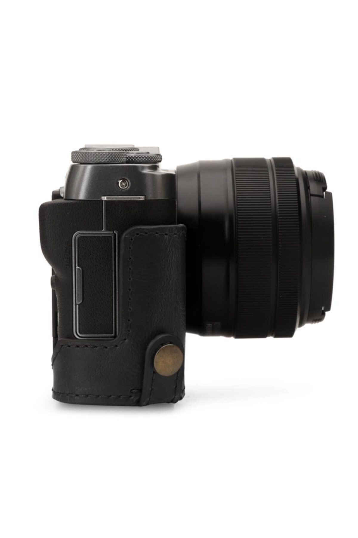 لوازم جانبی کیف مشکی مردانه و زنانه سیاه MegaGear مورد دوربین چرمی مصنوعی سازگار با Fujifilm X A7 یک پایین Genel Markalar