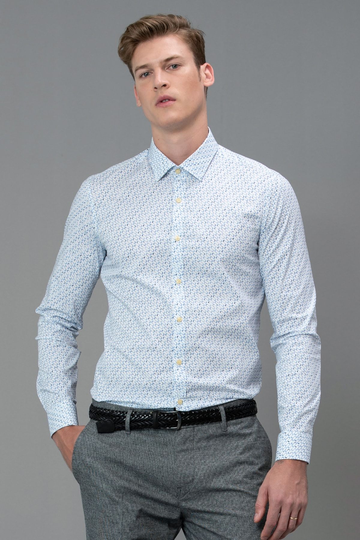 Lufian Brac Smart Gömlek Slim Fit Mavi
