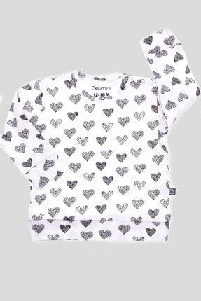 Uzun Kollu Bebek Çocuk Tişörtü Kalpler BOU-LST-00001