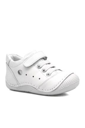 Beyaz Hakiki Deri Yazlık Erkek Bebek Ayakkabı-patik TX5D09CB581166