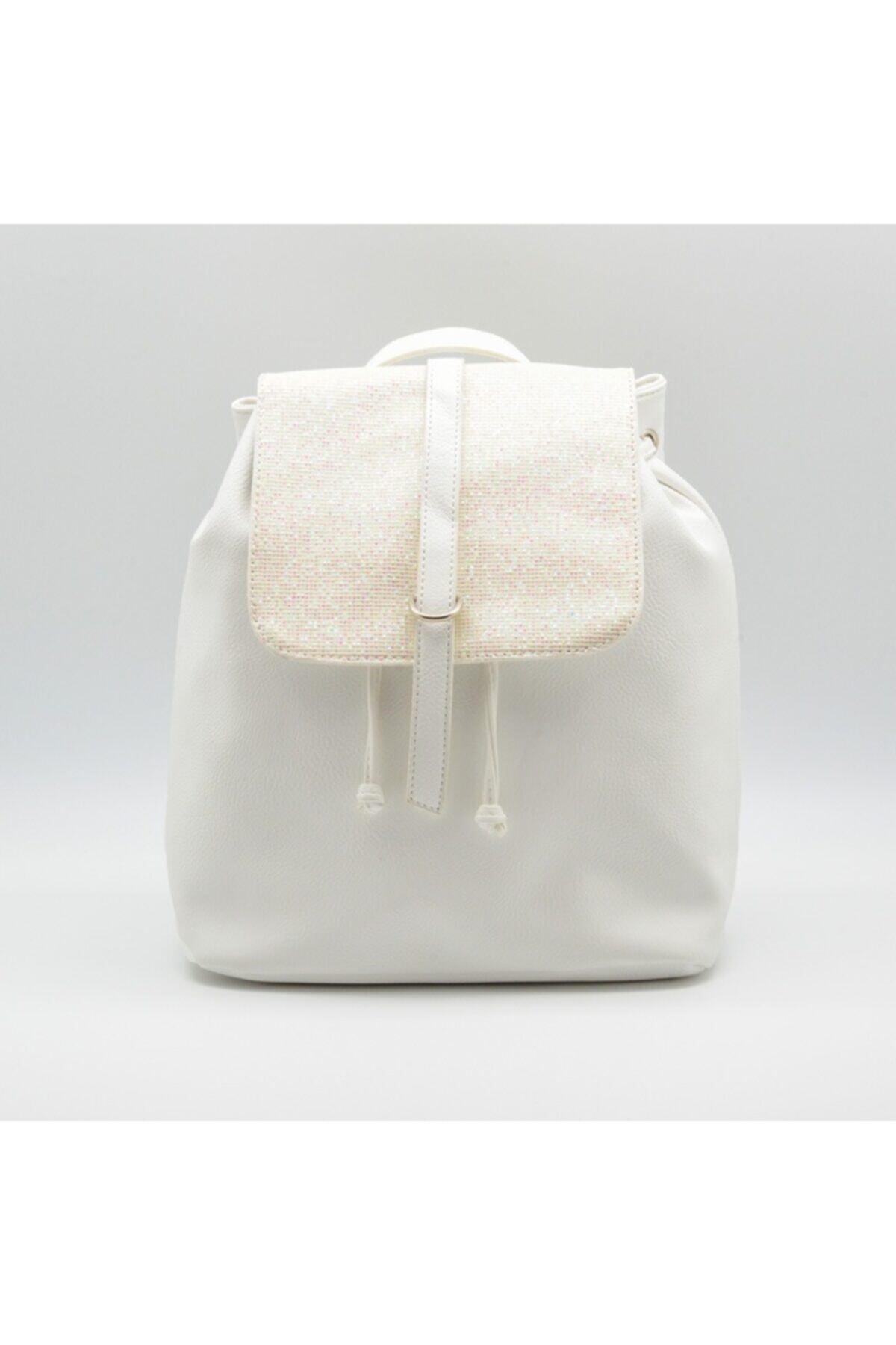 کوله پشتی زنانه سفید Moda1001 | 40802 اورجینال - تصویر 2