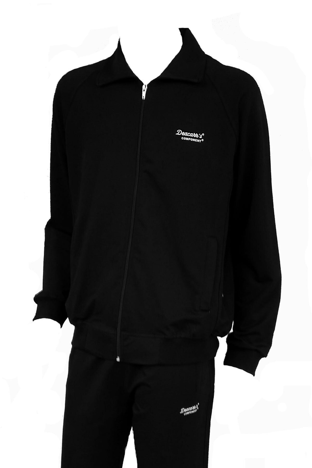 DEACARR S Men s Black Half Turtleneck Front Zippered Lycra
