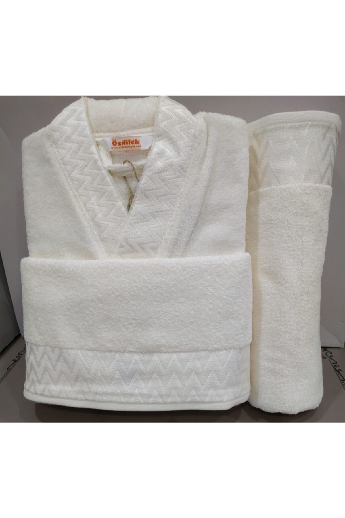 حوله تنپوش (روبدوشامبر) نود مردانه و زنانه bathrobe set 3 قطعه l size کرم Özdilek