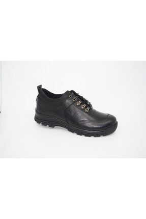 Siyah Deri Kışlık Kalın Taban Erkek Ayakkabı 196-816 01547